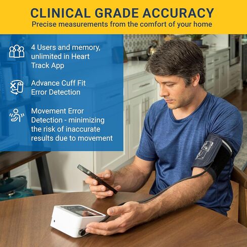 A&D Medical UltraConnect Upper Arm All-in-One Blood Pressure Monitor with Bluetooth, Blood Pressure Cuff (22 - 42 cm Range), One Click Operation in Saudi Arabia