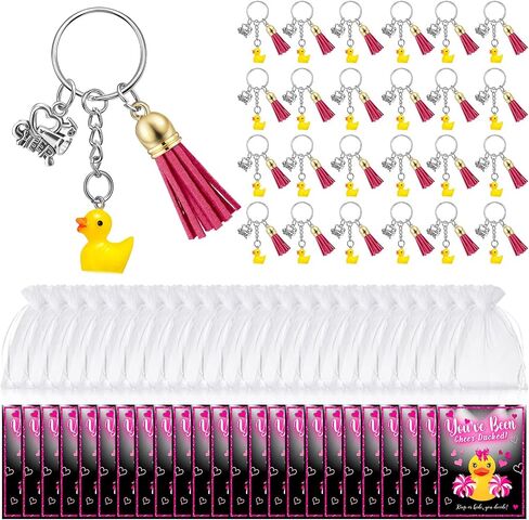 24 Set Cheer Gifts Bulk Includes 24 Duck Keychain Mini Duck Keychain Inspirational Gifts for Women Cheerleader Competition Team in Saudi Arabia