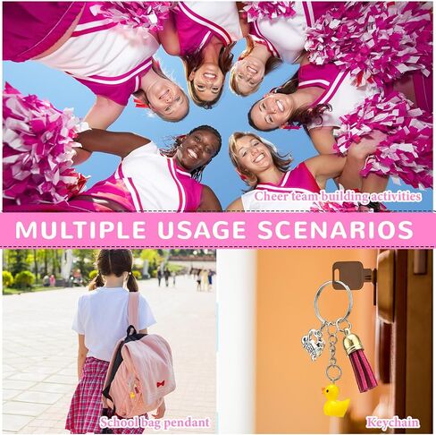 24 Set Cheer Gifts Bulk Includes 24 Duck Keychain Mini Duck Keychain Inspirational Gifts for Women Cheerleader Competition Team in Saudi Arabia
