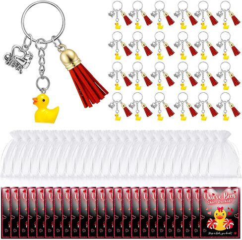 24 Set Cheer Gifts Bulk Includes 24 Duck Keychain Mini Duck Keychain Inspirational Gifts for Women Cheerleader Competition Team in Saudi Arabia