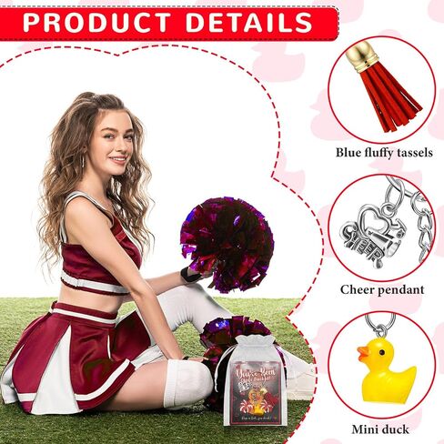 24 Set Cheer Gifts Bulk Includes 24 Duck Keychain Mini Duck Keychain Inspirational Gifts for Women Cheerleader Competition Team in Saudi Arabia