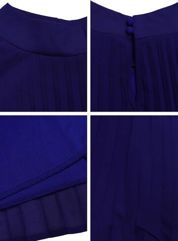 OMZIN Women's Stand Collar Pleated Cape Sleeve Dress Loose Knee Length Club Dress Summer Solid Color Dress in Saudi Arabia