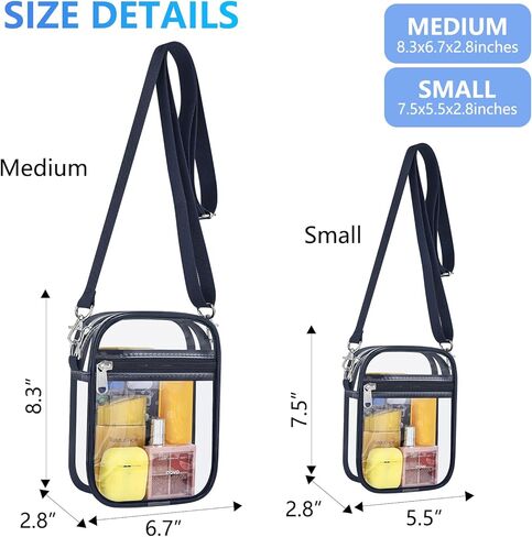 حقيبة واضحة لأحداث الملعب الرجال والنساء Clear Crossbody Bag Stadium وافق على حقيبة محفظة صافية مقاومة للماء in Saudi Arabia
