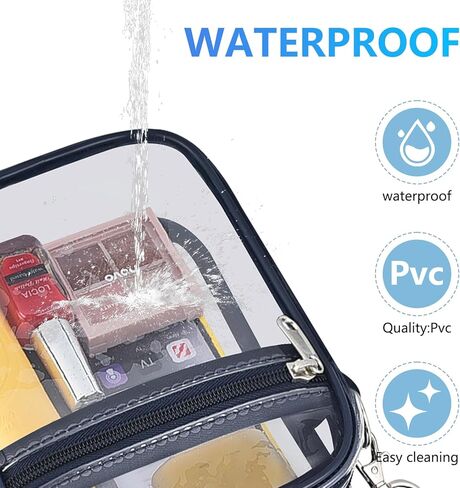 حقيبة واضحة لأحداث الملعب الرجال والنساء Clear Crossbody Bag Stadium وافق على حقيبة محفظة صافية مقاومة للماء in Saudi Arabia