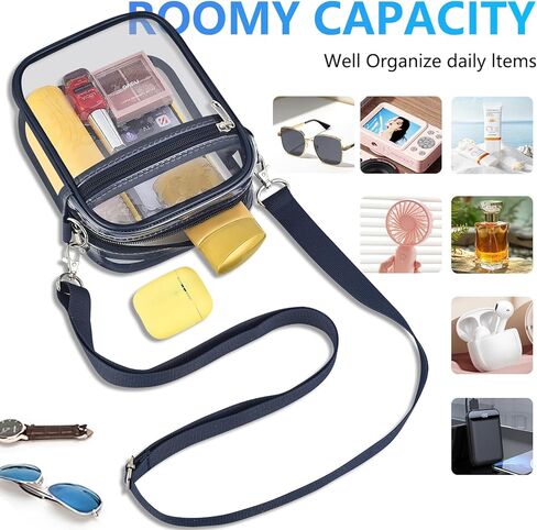 حقيبة واضحة لأحداث الملعب الرجال والنساء Clear Crossbody Bag Stadium وافق على حقيبة محفظة صافية مقاومة للماء in Saudi Arabia