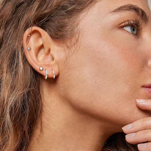uhibros 6 أزواج من الفولاذ المقاوم للصدأ مقاوم المقاوم للصدأ أقراط مجموعة Zirconia hypoallergenic مكعب in Saudi Arabia