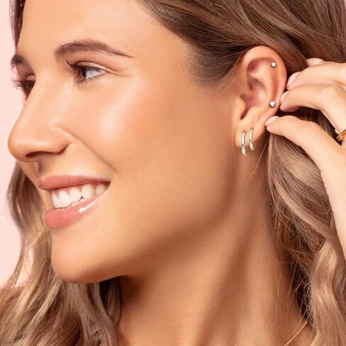 uhibros 6 أزواج من الفولاذ المقاوم للصدأ مقاوم المقاوم للصدأ أقراط مجموعة Zirconia hypoallergenic مكعب in Saudi Arabia
