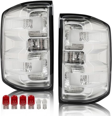 PIT66 Tail Lights Assembly Compatible With Chevy Silverado 1500 2500 HD 2016-2019,Fit GMC Sierra 3500 HD 2016-2019 Rear Light Brake Lamps Luz Trasera Drive & Passenger Side-【Included Bulb x2】 in Saudi Arabia