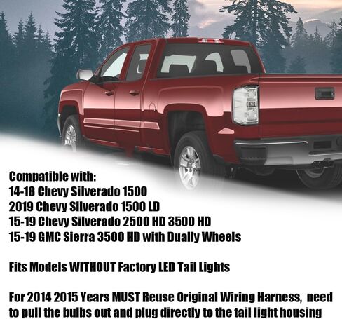 Pit66 Tail Lights Assembly متوافق مع Chevy Silverado 1500 2500 HD 2016-2019 ، FIT GMC Sierra 3500 HD 2016-2019 مصابيح فرامل الضوء الخلفية Luz Trasera Drive & Passenger Side- 【Pulb x2】 in Kuwait