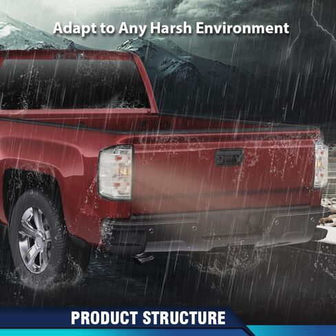 Pit66 Tail Lights Assembly متوافق مع Chevy Silverado 1500 2500 HD 2016-2019 ، FIT GMC Sierra 3500 HD 2016-2019 مصابيح فرامل الضوء الخلفية Luz Trasera Drive & Passenger Side- 【Pulb x2】 in Kuwait