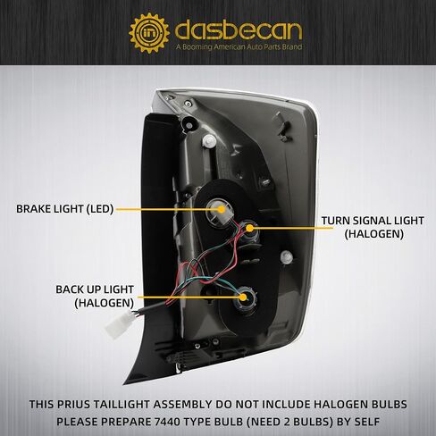 Dasbecan Rear Left Tail Light Assembly Compatible with Toyota Prius 2010 2011 Driver Side Tail lamp Replaces# 81561-47111 8156147111 in Saudi Arabia