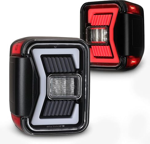 Wolfstorm LED أضواء الذيل المتسلسل لعام 2019 2020 2021 2022 2023 2024 2025 Jeep Gladiator JT ، استبدال مجموعة الأضواء التيل لـ 19-23 جيب مصارع ، (عدسة مدخنة) in Saudi Arabia
