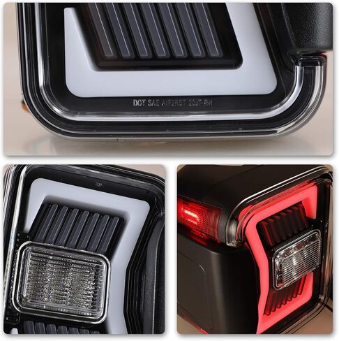 Wolfstorm LED أضواء الذيل المتسلسل لعام 2019 2020 2021 2022 2023 2024 2025 Jeep Gladiator JT ، استبدال مجموعة الأضواء التيل لـ 19-23 جيب مصارع ، (عدسة مدخنة) in Saudi Arabia
