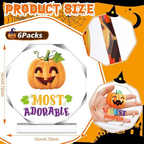 Geetery 6 Pcs Halloween Acrylic Award 4.72'' Halloween Trunk or Treat Party Supplies Trophy Award Funny Trophy Trunk or Treat Decorating Trophy Plaques for Halloween Car Trunk or Treat Outdoor Party in Kuwait