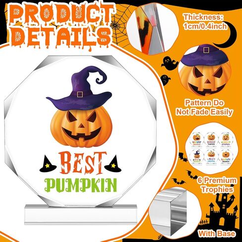 Geetery 6 Pcs Halloween Acrylic Award 4.72'' Halloween Trunk or Treat Party Supplies Trophy Award Funny Trophy Trunk or Treat Decorating Trophy Plaques for Halloween Car Trunk or Treat Outdoor Party in Kuwait