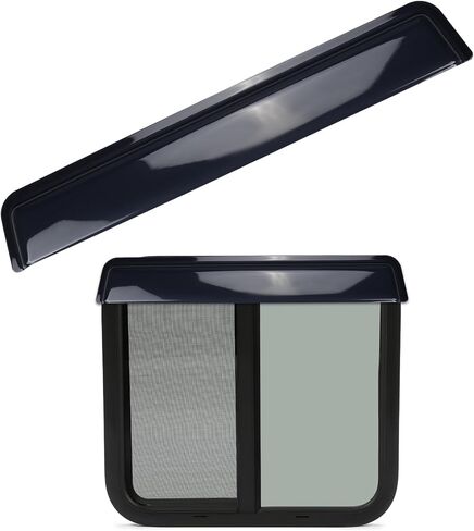 RV Window Visor Deflector, Rain Guard Extra Durable Sun Wind Air Side Vent Deflector Fits for 18-24inch Wide Window in Kuwait