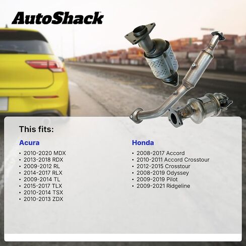 AutoShack Front Exhaust Manifold Catalytic Converter Direct Fit Passenger Side Replacement for Acura MDX RDX ZDX TSX RLX TLX Honda Pilot Ridgeline Accord Crosstour Odyssey EPA Compliant) EMCC774148 in Saudi Arabia