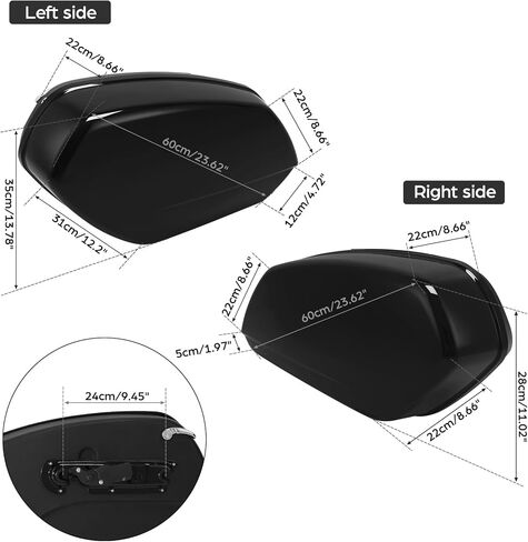 TCMT Black Saddlebag Left+Right Fit For Harley Street Bob Softail Standard 2018-2024 in Saudi Arabia
