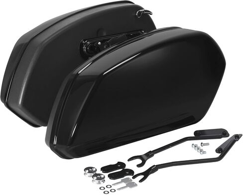 TCMT Black Saddlebag Left+Right Fit For Harley Street Bob Softail Standard 2018-2024 in Saudi Arabia