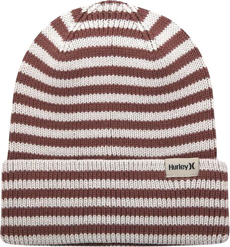 Hurley Women's Billie Beanie Hat - Medium Fit Cable Knit with Jacquard Stripes and Cuff - Winter Hats for Women in Saudi Arabia