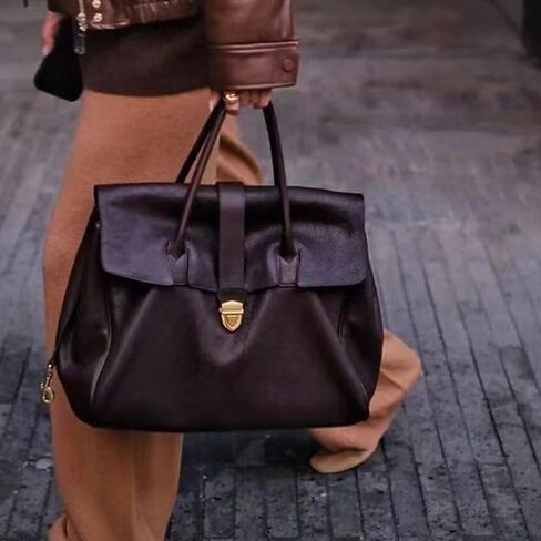 YFGBCX Leather Tote Bag for Women Large Work Tote Bags Vintage Designer Handbags Top Handle Bags for Travel in Kuwait