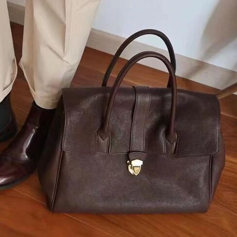 YFGBCX Leather Tote Bag for Women Large Work Tote Bags Vintage Designer Handbags Top Handle Bags for Travel in Kuwait