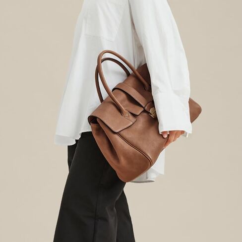 YFGBCX Leather Tote Bag for Women Large Work Tote Bags Vintage Designer Handbags Top Handle Bags for Travel in Kuwait