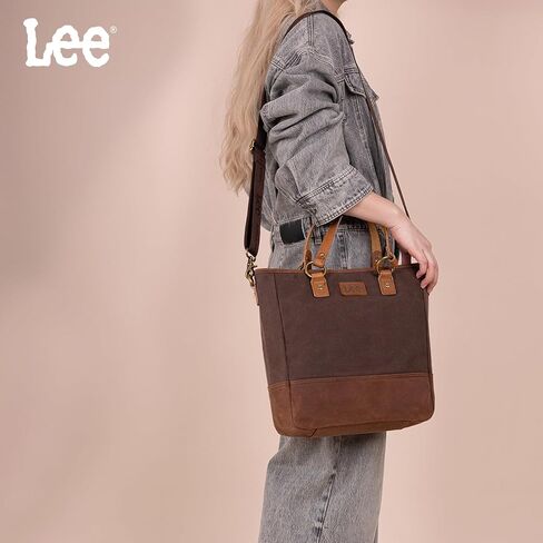 Montana West x Lee Waxed Canvas Tote Bag for Women Top-Handle Handbag Shoulder Bag with Adjustable Detachable Wide Strap in Saudi Arabia