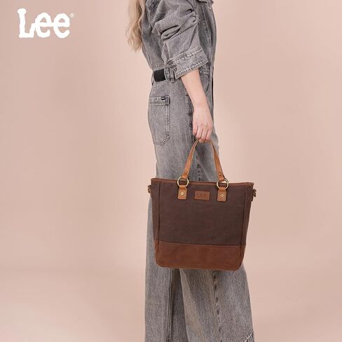 Montana West x Lee Waxed Canvas Tote Bag for Women Top-Handle Handbag Shoulder Bag with Adjustable Detachable Wide Strap in Saudi Arabia
