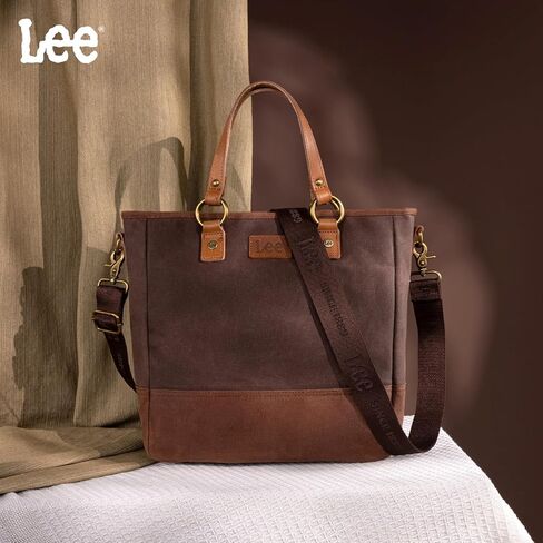Montana West x Lee Waxed Canvas Tote Bag for Women Top-Handle Handbag Shoulder Bag with Adjustable Detachable Wide Strap in Saudi Arabia