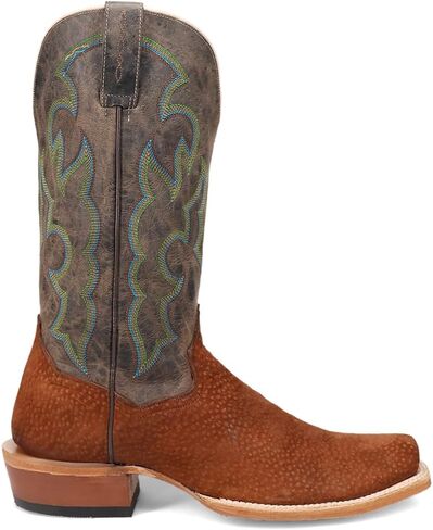 Dan Post Boots Mens Cappy Carpincho Embroidered Square Toe Pull On Dress Boots Mid Calf - Brown in Saudi Arabia