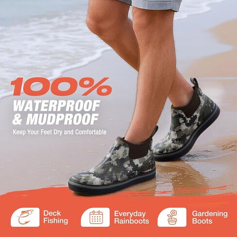 أحذية سطح السفينة من HISEA MENT BOOTS مقاوم للماء أحذية المطر الكاحل in Saudi Arabia