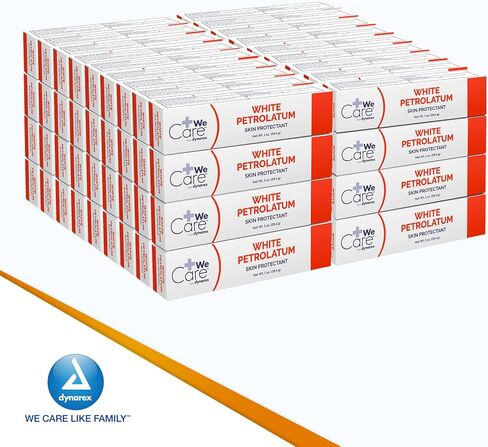 Dynarex White Petrolatum ، الهلام البترولي للبشرة الجافة أو التالفة أو المتشققة ، مهدئًا جيليًا بتروليومًا أبيض لتهوية البشرة البسيطة ، 1 أوقية. أنابيب ، صندوق واحد من 72 أنابيب جيلي بتروليوم in Saudi Arabia