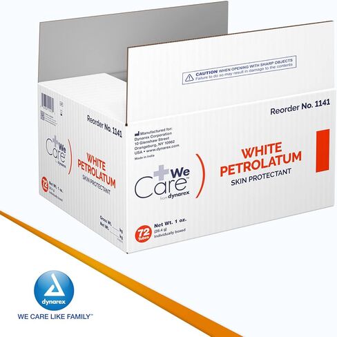 Dynarex White Petrolatum ، الهلام البترولي للبشرة الجافة أو التالفة أو المتشققة ، مهدئًا جيليًا بتروليومًا أبيض لتهوية البشرة البسيطة ، 1 أوقية. أنابيب ، صندوق واحد من 72 أنابيب جيلي بتروليوم in Saudi Arabia