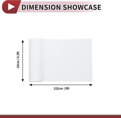 White Carbon Fiber Pattern Protective Car Wrap Film 0.3ft x 5ft Exterior Interior Vinyl Wrap Cover 5.5mil PVC 1 Pc Universal in Saudi Arabia