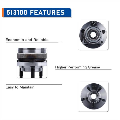 Parod Pair 513100 Front Wheel Bearing Hub Assembly For For 1996-2007 Ford Taurus ، 1996-2005 Mercury Sable ، 1995-2002 Lincoln Continental ، 5Lugs in Saudi Arabia