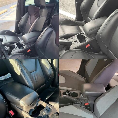 Priprilod Black Microfiber Leather Center Center Center Cover متوافق مع Ford Focus 2012 2013 2014 2015 2017 2017 in Kuwait