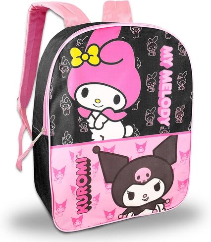 حقيبة الظهر الخاصة بي للمدرسة - حزمة مع 16 "Melody و Kuromi School Backpack Plus Plus ، زجاجة ماء ، المزيد | حقيبة الظهر Kuromi للفتيات in Saudi Arabia