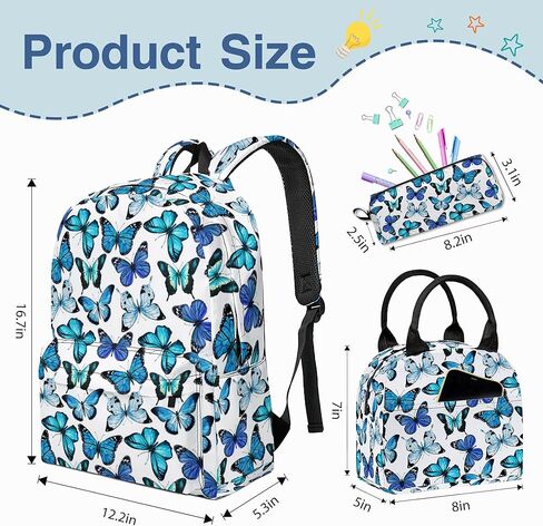 العودة إلى المدرسة FOX Backpack Set 3PCS - حقيبة كتب رائعة مع حقيبة الغداء وحالة القلم الرصاص ، حقيبة ظهر مدرسية لطيف FOX للفتيات BOYS HODS ، مثالية للصف أو السفر in Kuwait