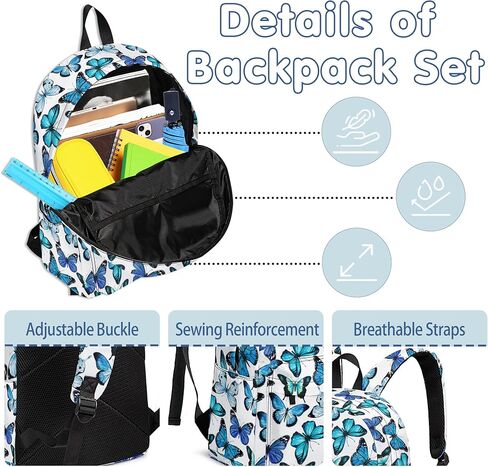 العودة إلى المدرسة FOX Backpack Set 3PCS - حقيبة كتب رائعة مع حقيبة الغداء وحالة القلم الرصاص ، حقيبة ظهر مدرسية لطيف FOX للفتيات BOYS HODS ، مثالية للصف أو السفر in Kuwait