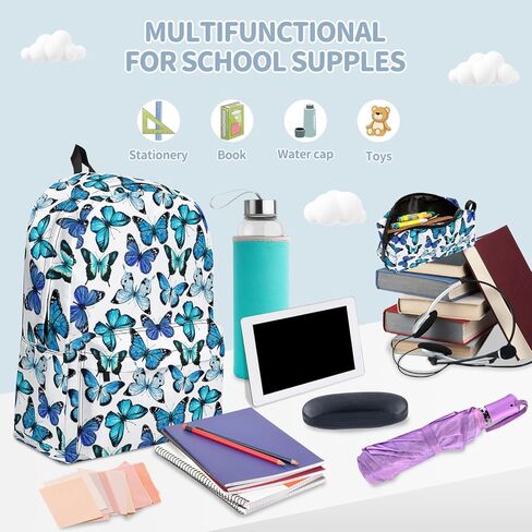 العودة إلى المدرسة FOX Backpack Set 3PCS - حقيبة كتب رائعة مع حقيبة الغداء وحالة القلم الرصاص ، حقيبة ظهر مدرسية لطيف FOX للفتيات BOYS HODS ، مثالية للصف أو السفر in Kuwait