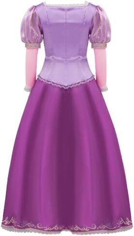 Rapunzel Dress Princess Costume for Women Purple Lepe Cosplay Tops Skirt with Braided Wig Headbands for Halloween in Saudi Arabia