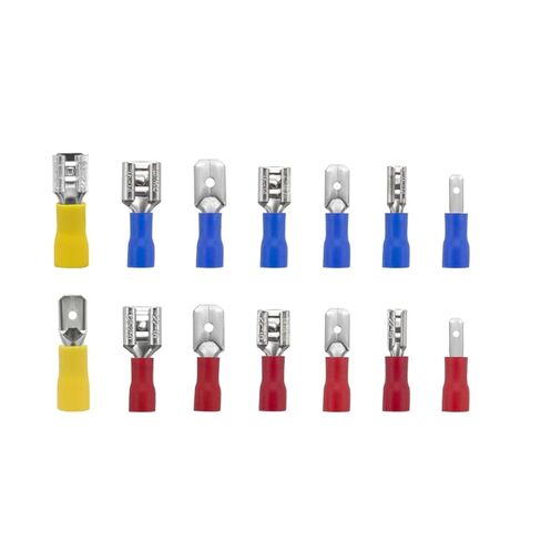 10 Pieces Spade Terminal 2.8mm 4.8mm 6.3mm Male and Female Spade Crimp Terminal Wire Butt Joint Connector Assortment (Color : 6.3mm Blue, Size : 10PCS) in Kuwait