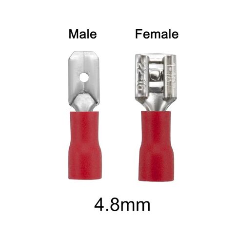 10 Pieces Spade Terminal 2.8mm 4.8mm 6.3mm Male and Female Spade Crimp Terminal Wire Butt Joint Connector Assortment (Color : 6.3mm Blue, Size : 10PCS) in Kuwait
