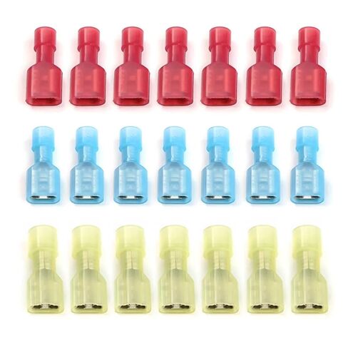 10 PCS FDFN1.25-250 FDFN2-250 FDFN5.5-250 Nylon Copper Female Insulated Spade Connector Cable Wire Connector 6.3mm Terminal (Color : Red FDFN1.25-250, Size : 10PCS) in Kuwait
