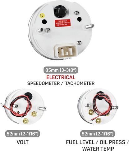 6 Gauge Cluster Kit 0-90 Ohm Vintage Electrical Black Dial 4 Color 140 MPH GPS Speedometer 8000 PRM Tachometer Signal Filter Volt Fuel Level Water Temp Oil Pressure Car Automotive Gauge Set in Kuwait