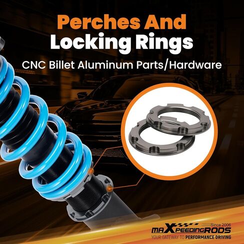 maXpeedingrods Coilover for Toyota Camry Hybrid/L/LE/XLE 2018-2022, 24 Levels Damper Adjustable Coil-overs Suspension Kit Strut, Height Adjustable Shock Absorber Struts, T6 Upgraded Lowering Kits Blue in Saudi Arabia