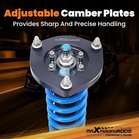 maXpeedingrods Coilover for Toyota Camry Hybrid/L/LE/XLE 2018-2022, 24 Levels Damper Adjustable Coil-overs Suspension Kit Strut, Height Adjustable Shock Absorber Struts, T6 Upgraded Lowering Kits Blue in Saudi Arabia