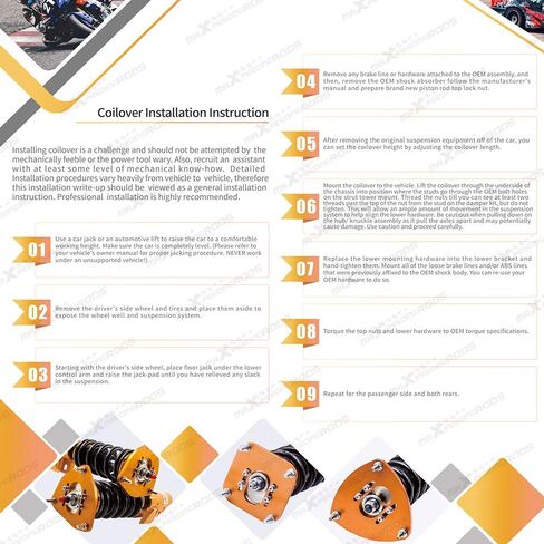 Coilovers for Honda Civic 1988-2000 ، Honda CR-X 1988-1991 ، for CR-X Delsol 1993-1997 ، for Acura Integra 1990-2001 ، Height Coilovers Suspension Kit ، in Kuwait