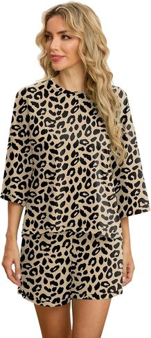 PrinStory Womens Pajama Sets Short Sleeve Pajamas Set for Women 2 Piece Soft Pjs with Pockets in Saudi Arabia